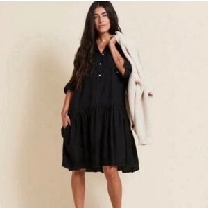 Grayson the Changemaker Frank & Eileen shirt dress babydoll Medium black coastal